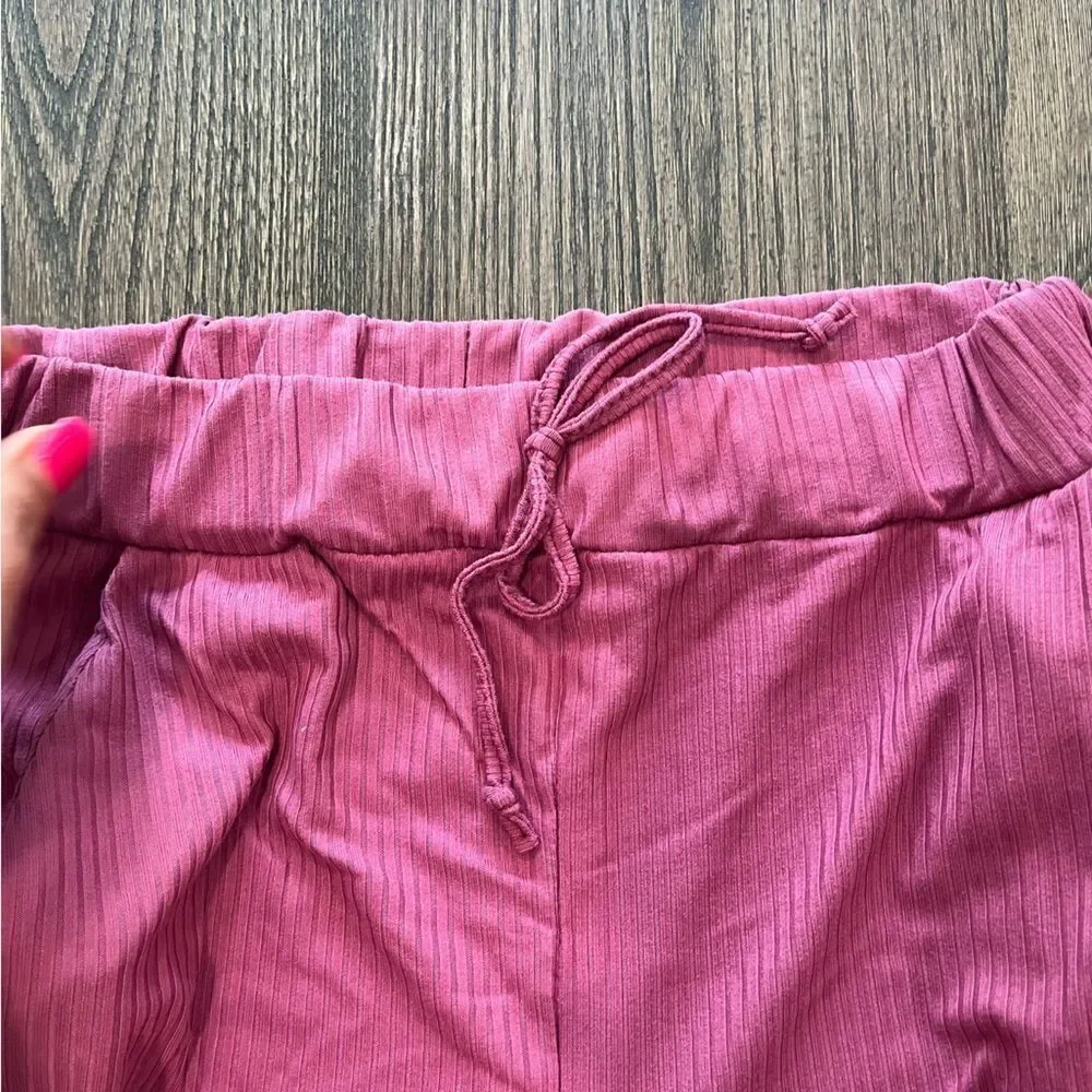 NWOT Sophia and Lilly Ribbed Comfy Pink Joggers Size 10/12